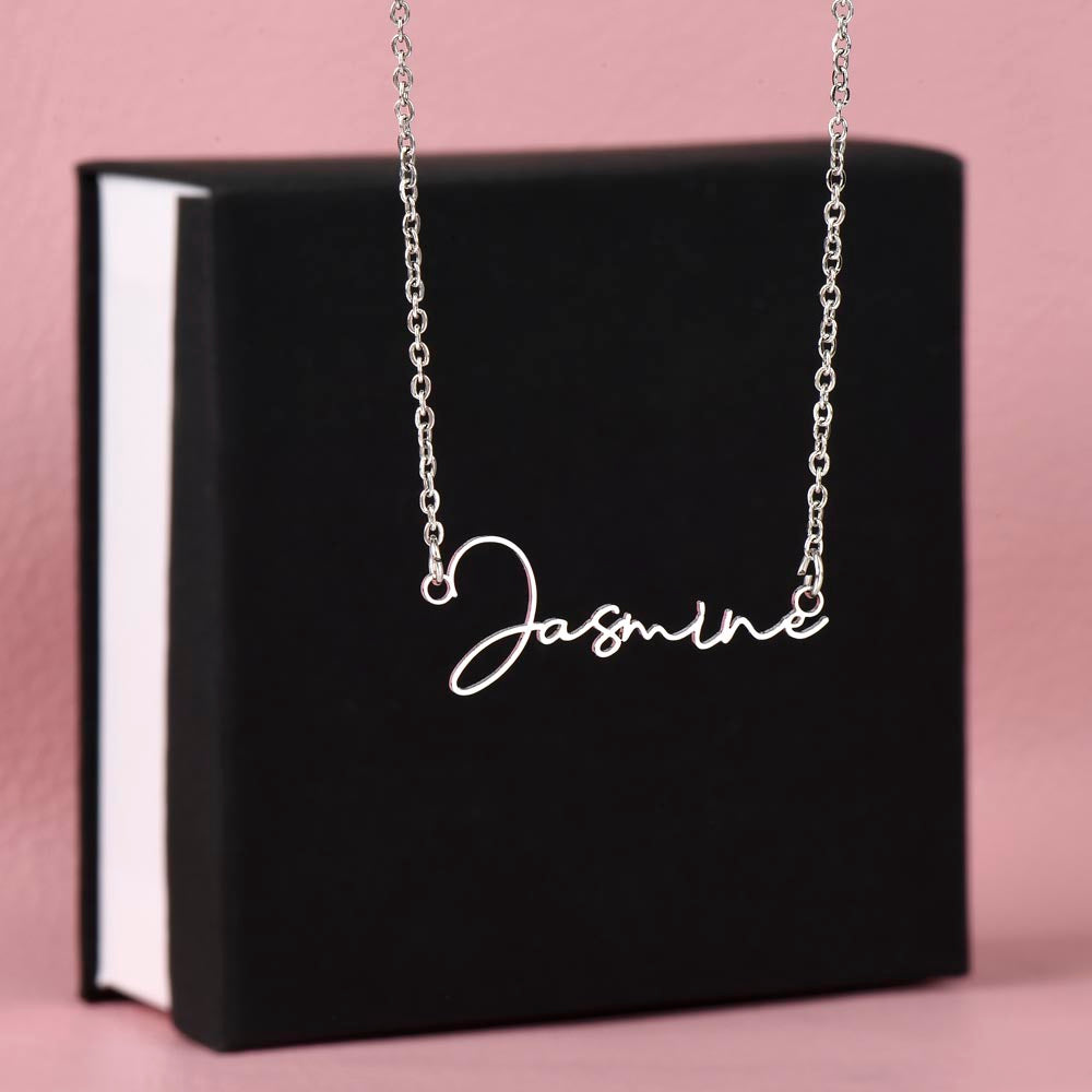 TO MY BEST FRIEND, SIGNATURE NAME NECKLACE WITH MESSAGE CARD, GIFT FOR FRIEND, UNIQUE GIFT FOR HER, BIRTHDAY GIFT