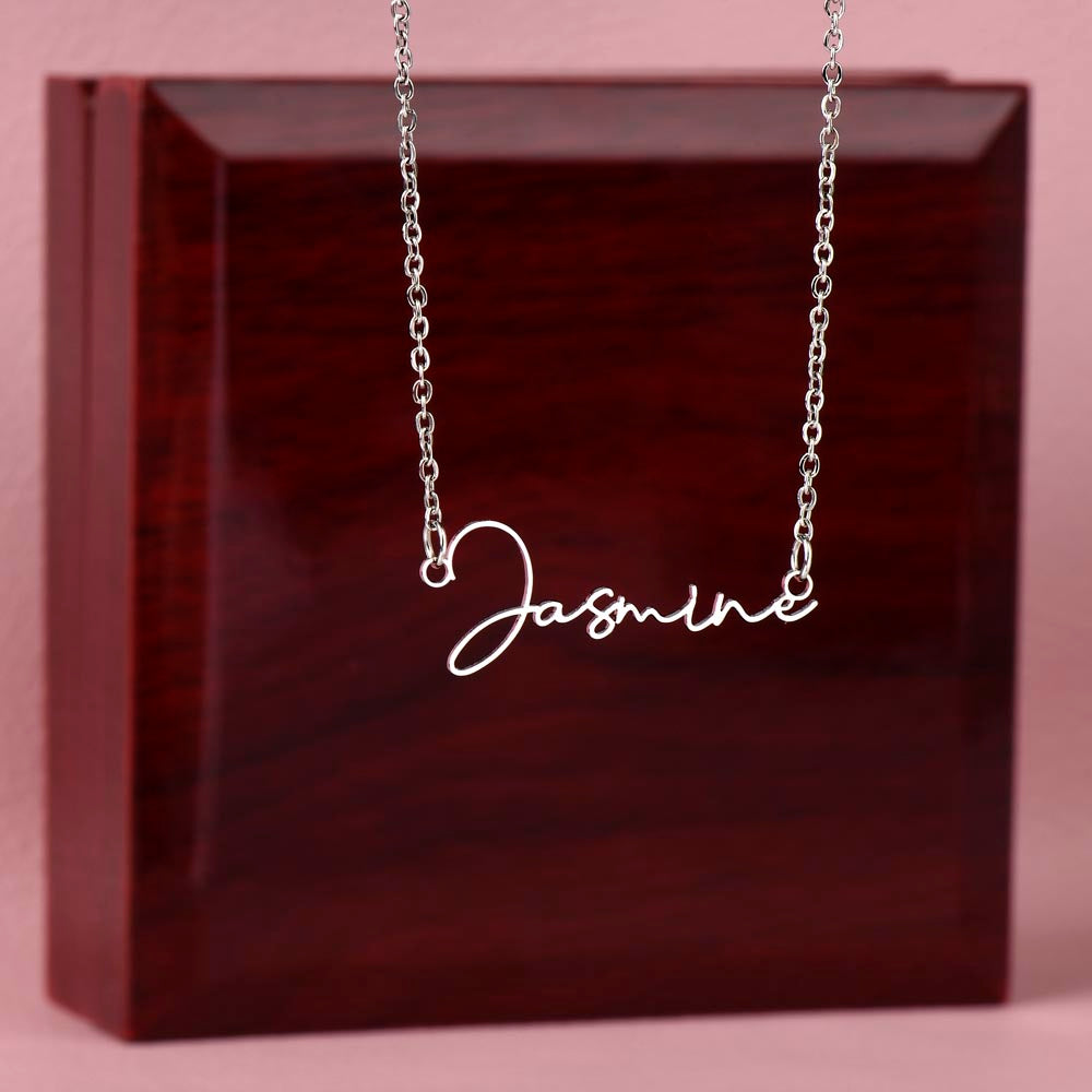 TO MY BEST FRIEND, SIGNATURE NAME NECKLACE WITH MESSAGE CARD, GIFT FOR FRIEND, UNIQUE GIFT FOR HER, BIRTHDAY GIFT