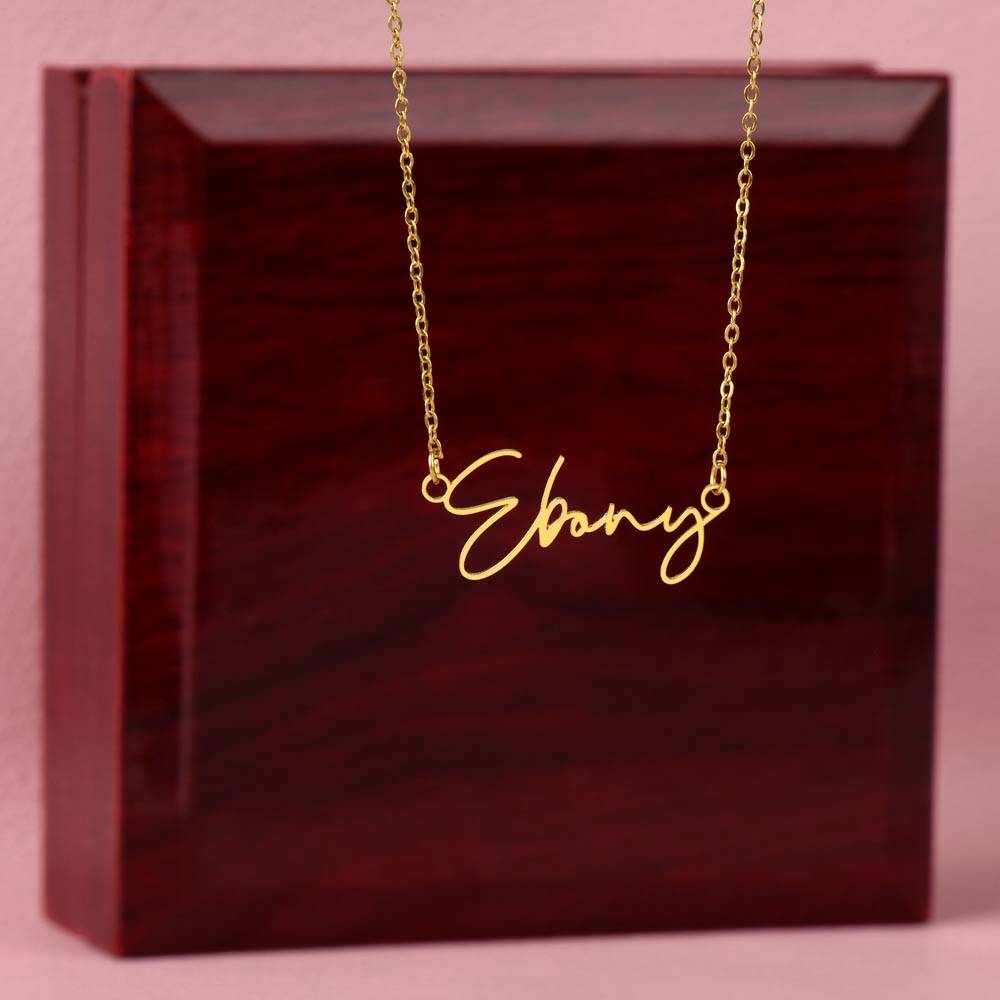 TO MY BESTIE, SIGNATURE NAME NECKLACE WITH MESSAGE CARD, UNIQUE GIFT FOR HER, BIRTHDAY GIFT FOR FRIEND
