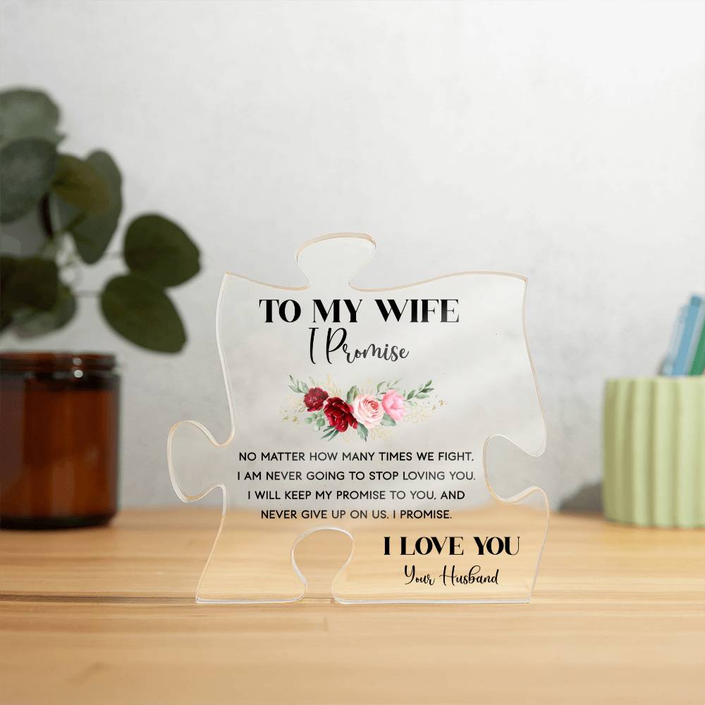 ACRYLIC PUZZLE PLAQUE FROM HUSABND TO WIFE