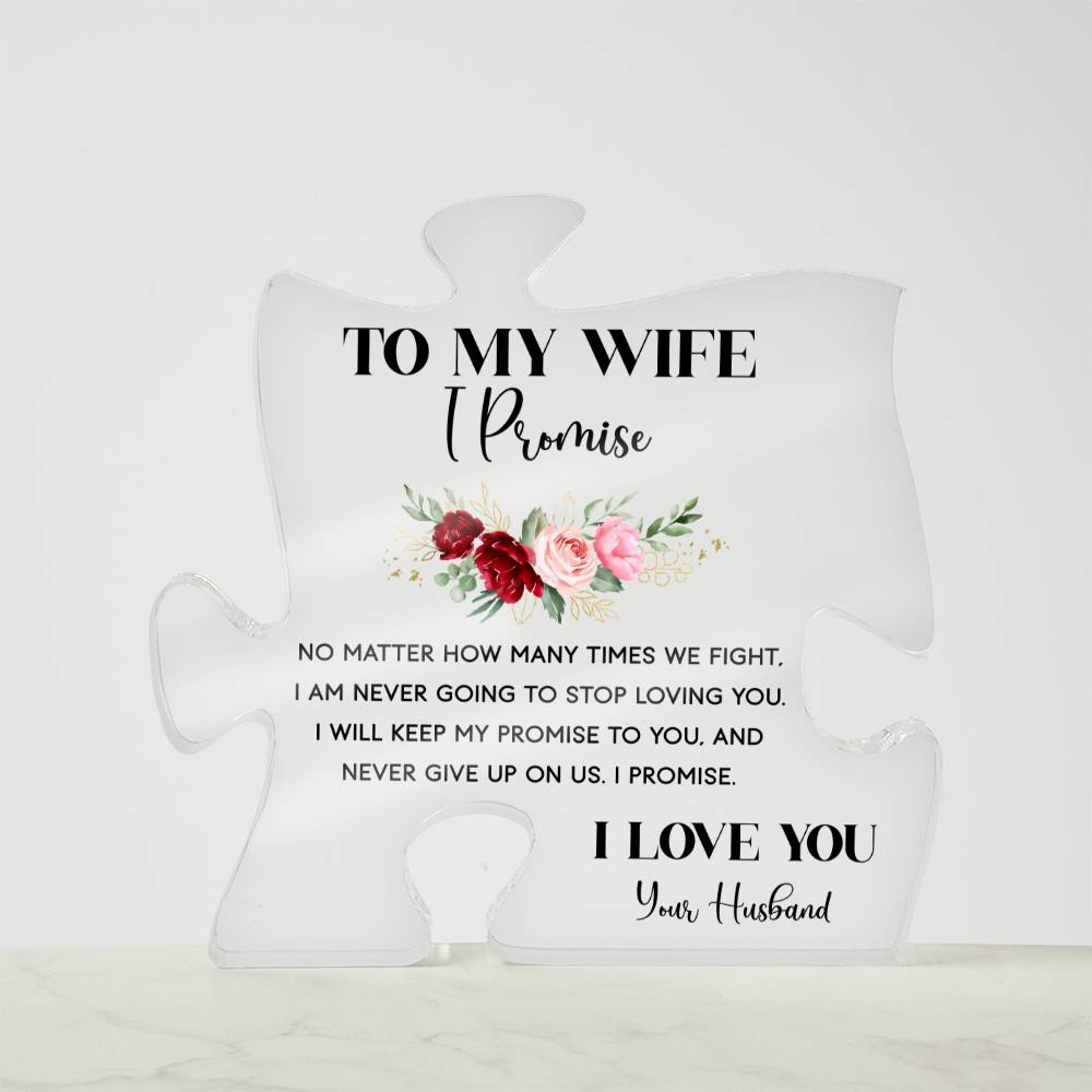 ACRYLIC PUZZLE PLAQUE FROM HUSABND TO WIFE