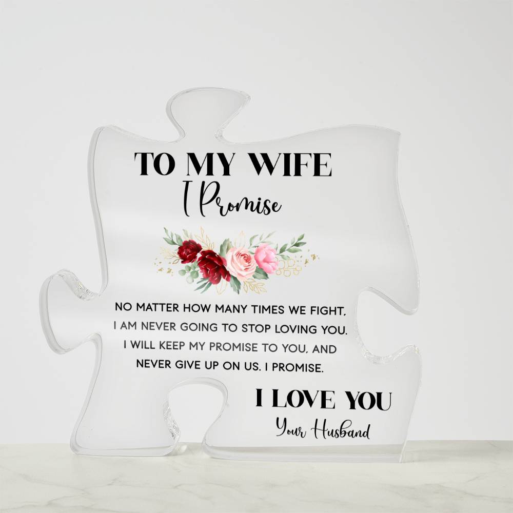 ACRYLIC PUZZLE PLAQUE FROM HUSABND TO WIFE