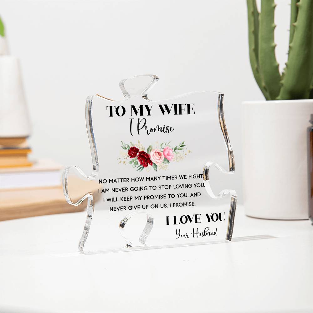 ACRYLIC PUZZLE PLAQUE FROM HUSABND TO WIFE