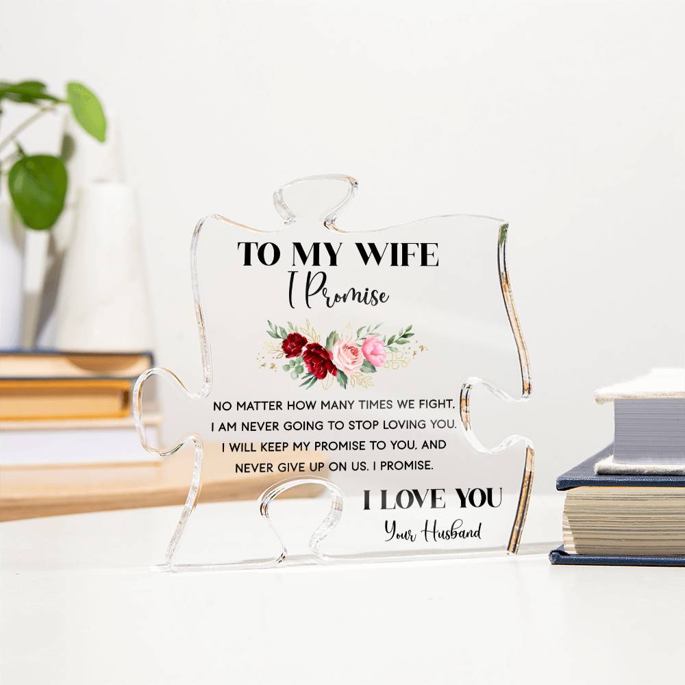 ACRYLIC PUZZLE PLAQUE FROM HUSABND TO WIFE