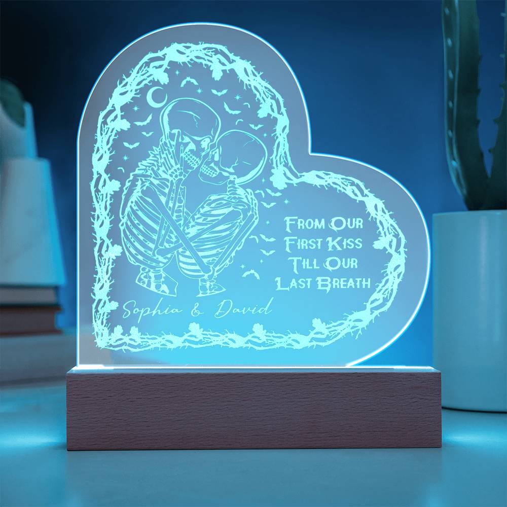 Engraved Acrylic Heart Plaque For Couples