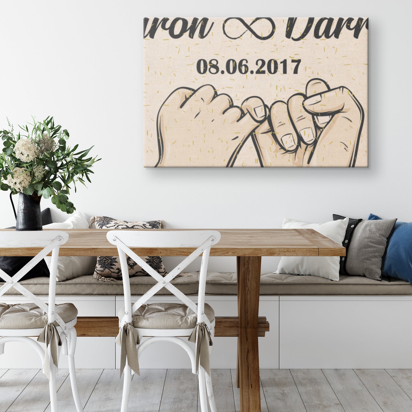 Infinity Love Customized Wall Art, Personalized Canvas For Couples, 24"x16"