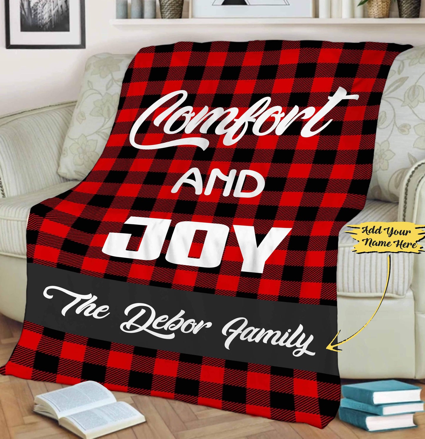 Comfort And Joy, Personalized Blanket For Family
