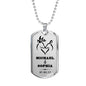 Personalized Couple Name & Date Military Necklace