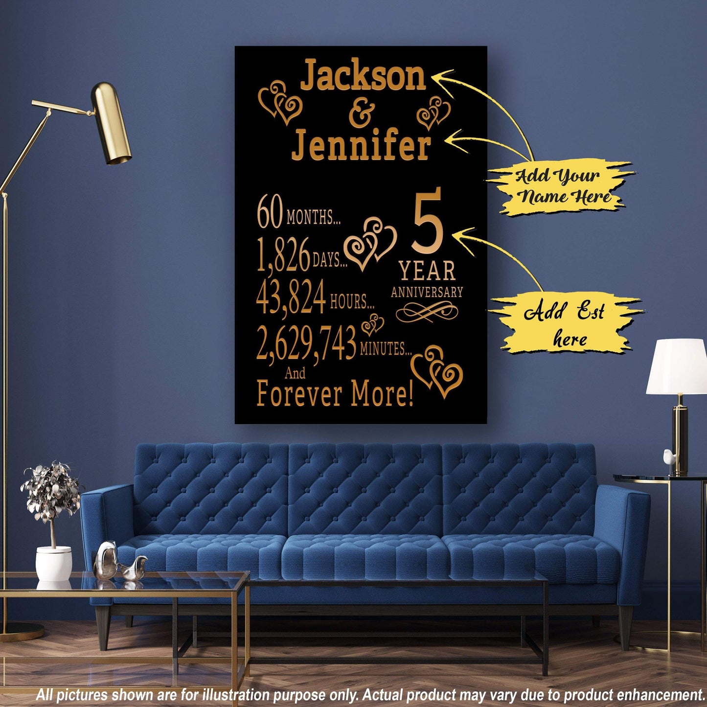 Infinity Canvas Customized Anniversary Couple Canvas