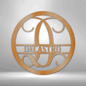 Jewelry Copper / 15 Circle Vine Monogram - Steel Sign