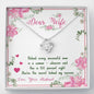 Jewelry 14K White Gold Finish Dear Wife Knot Pendant- You Are The Secret Behind My Success