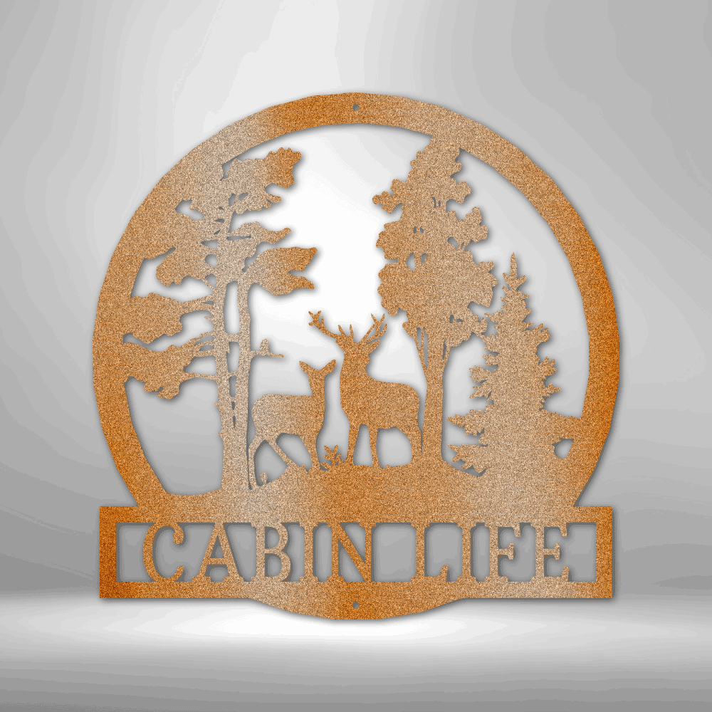 Jewelry Copper / 15 Deer In The Woods - Steel Sign