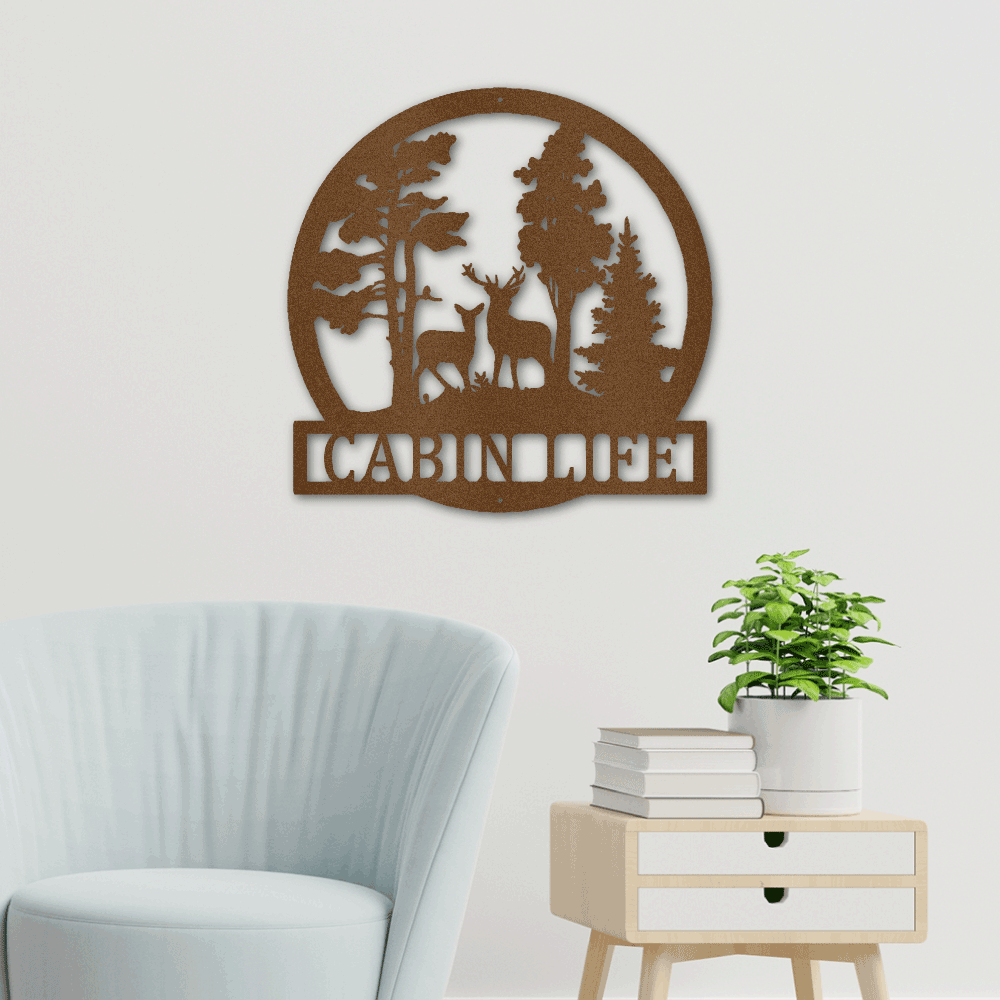 Jewelry Copper / 18 Deer In The Woods - Steel Sign