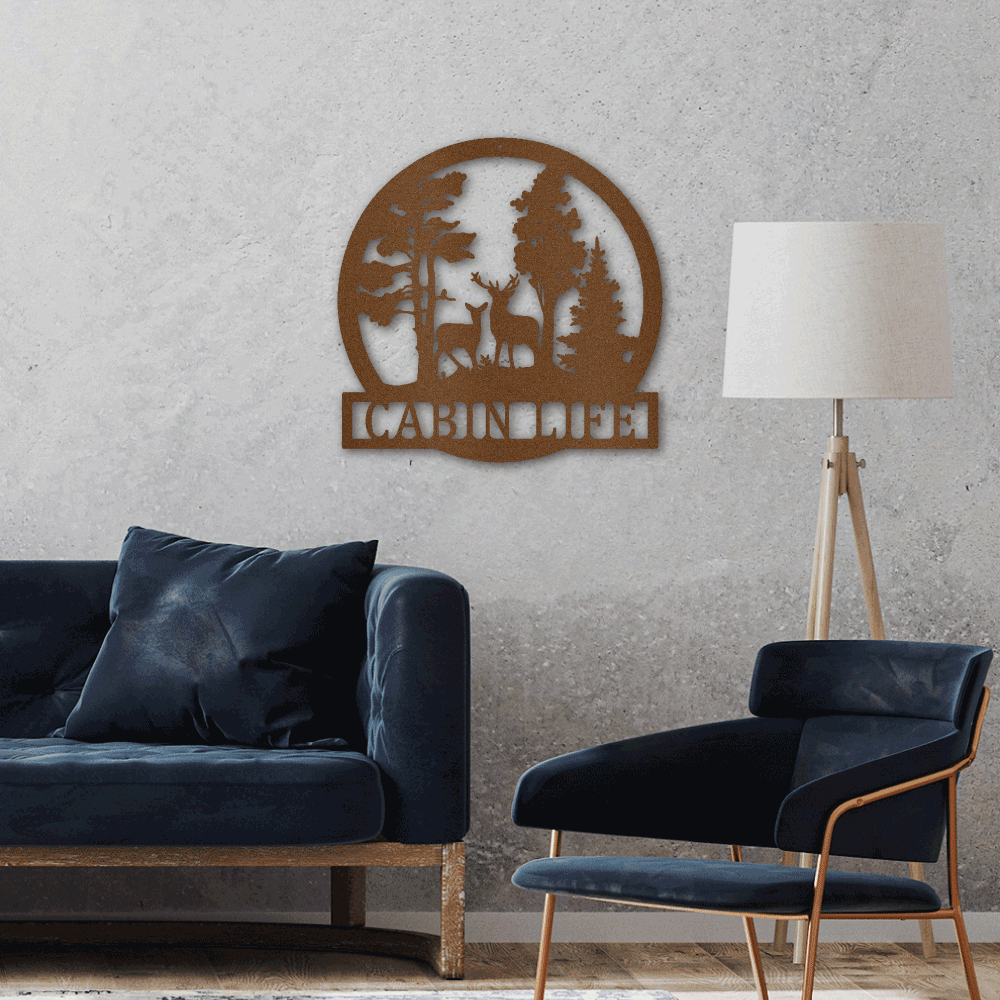 Jewelry Copper / 24 Deer In The Woods - Steel Sign