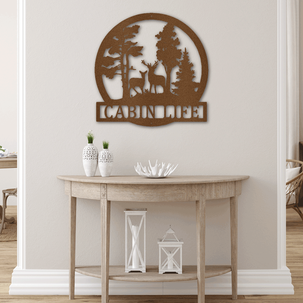 Jewelry Copper / 30 Deer In The Woods - Steel Sign