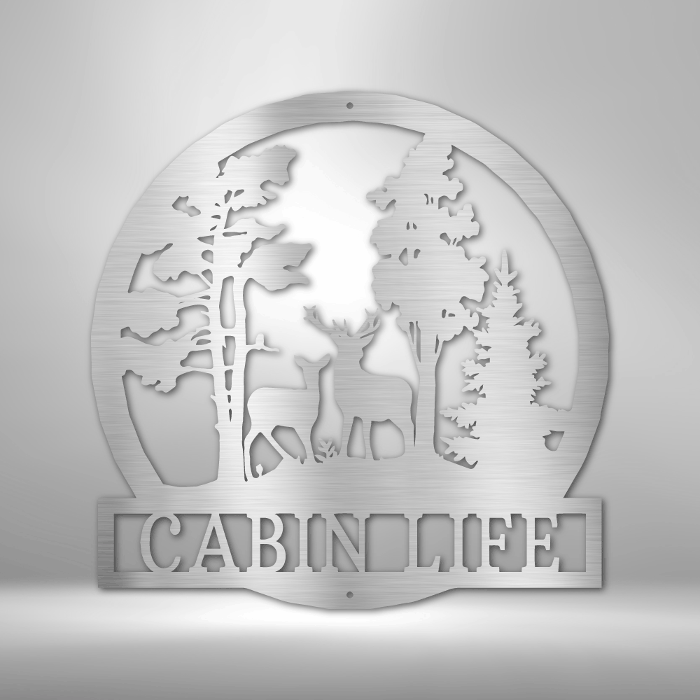 Jewelry Silver / 15 Deer In The Woods - Steel Sign