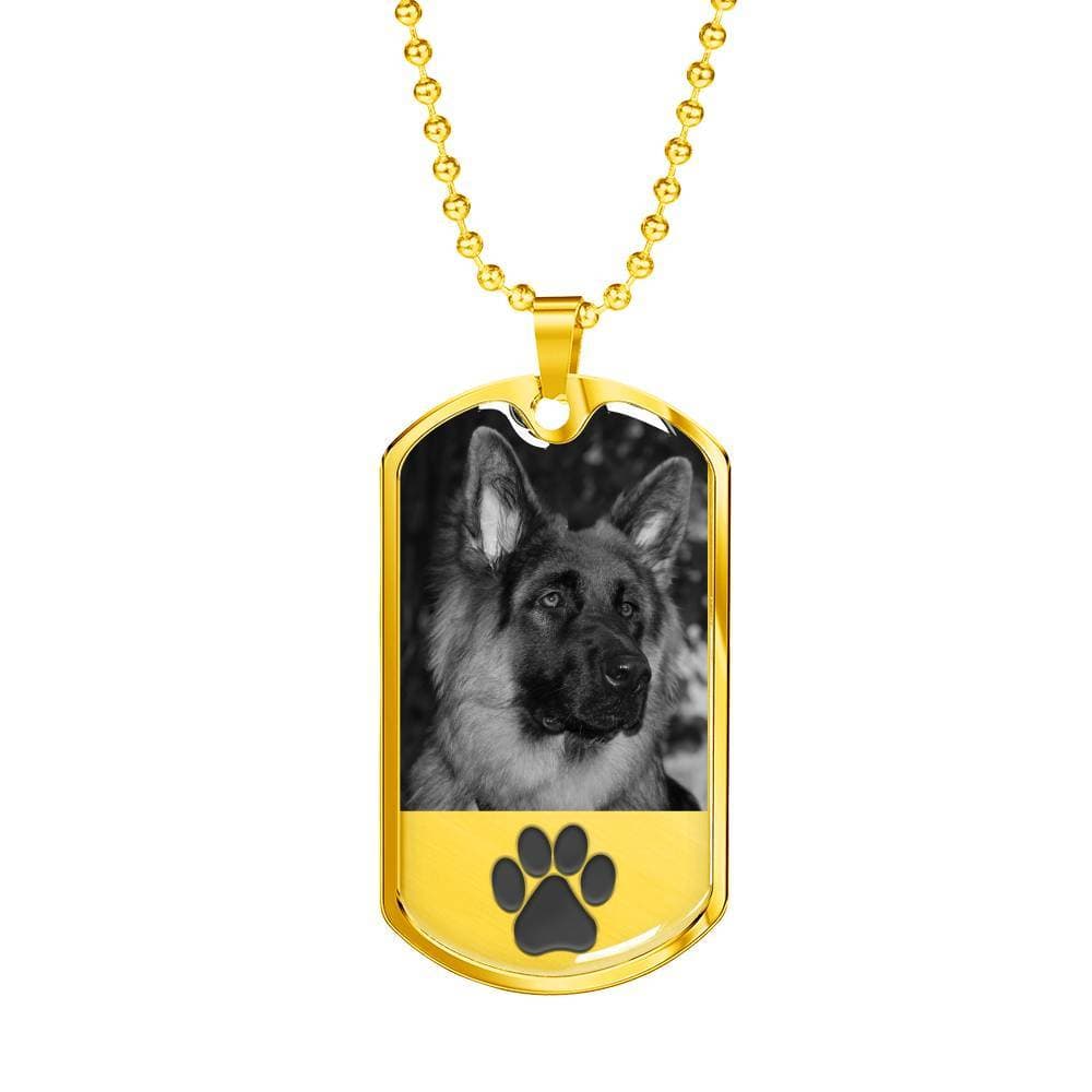 Dog Image Military Chain Necklace