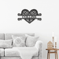 Jewelry Black / 24 Fancy Heart Monogram - Steel Sign