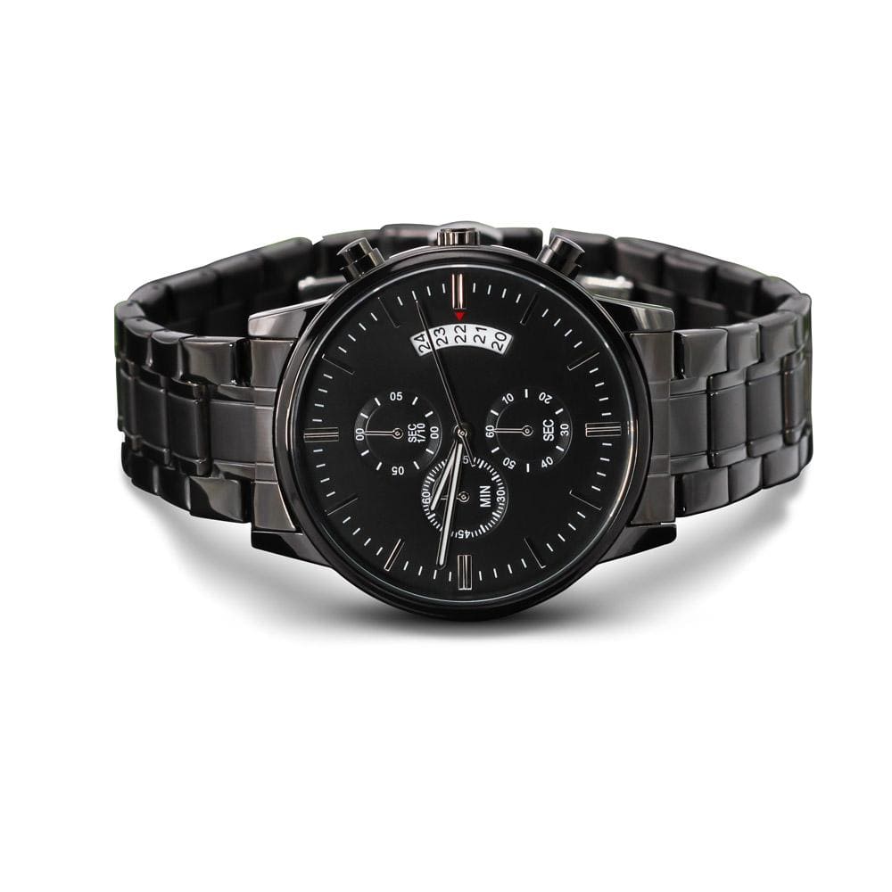 Jewelry Father's Day Gift Customized Black Chronograph Watch