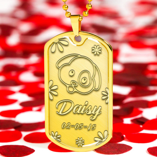 Golden Military Chain Necklace For Dog Lover