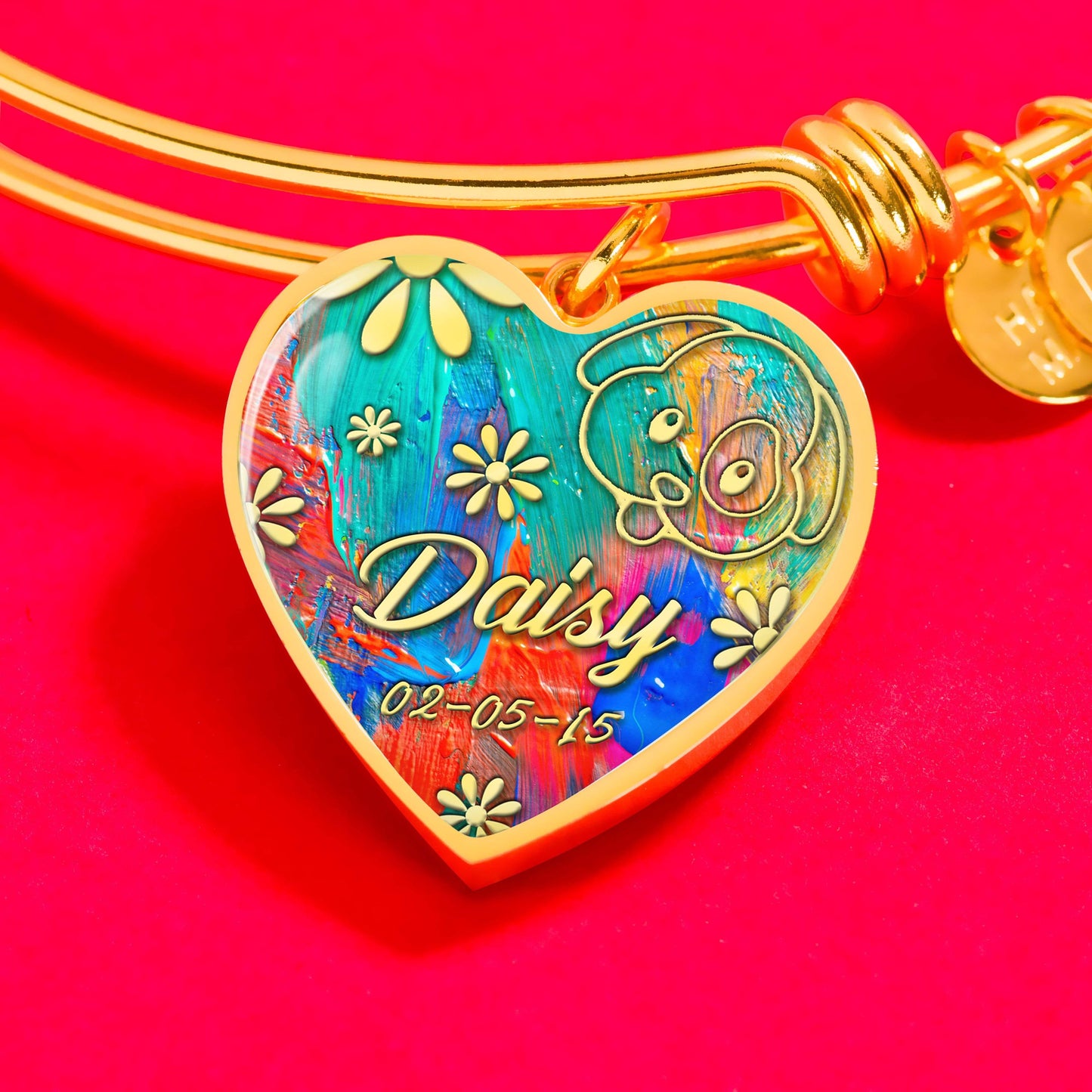 Heart Shape Golden Bracelet For Pet Lover