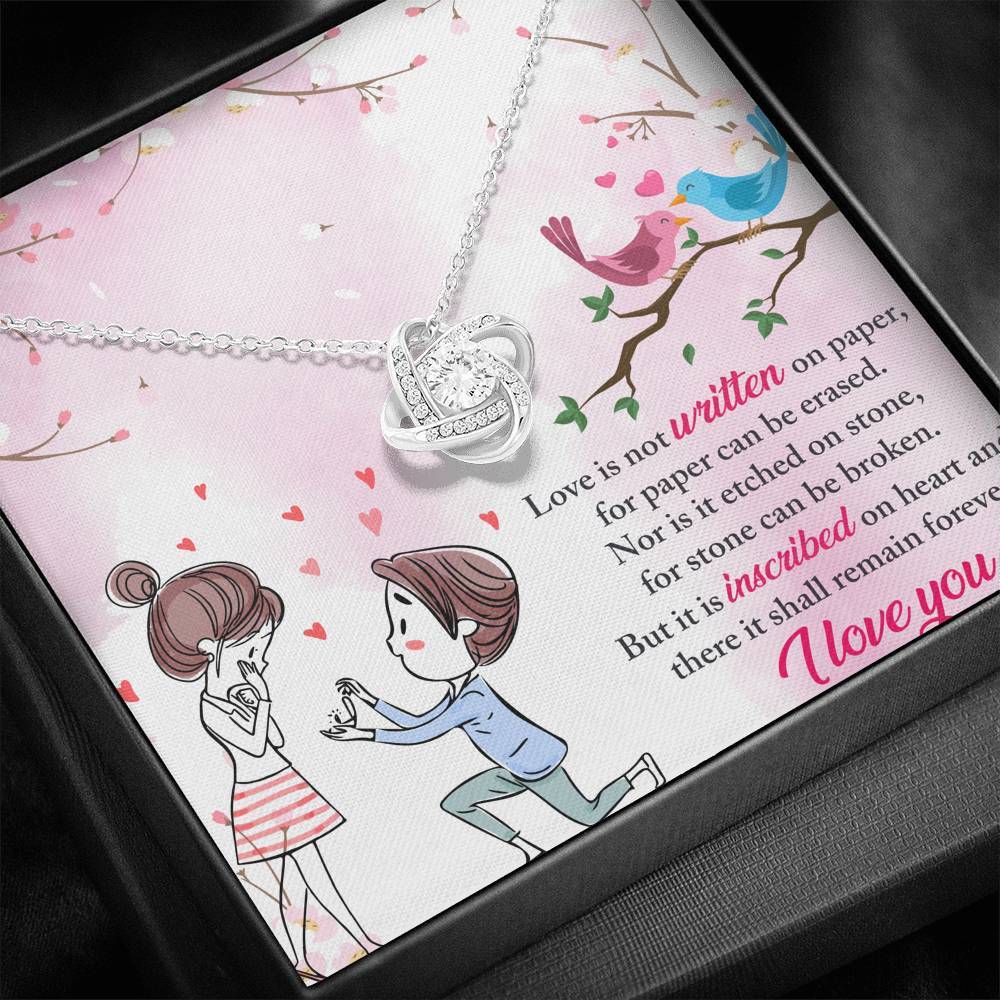 Jewelry 14K White Gold Finish I Love You-Knot Pendant For Your Better Half