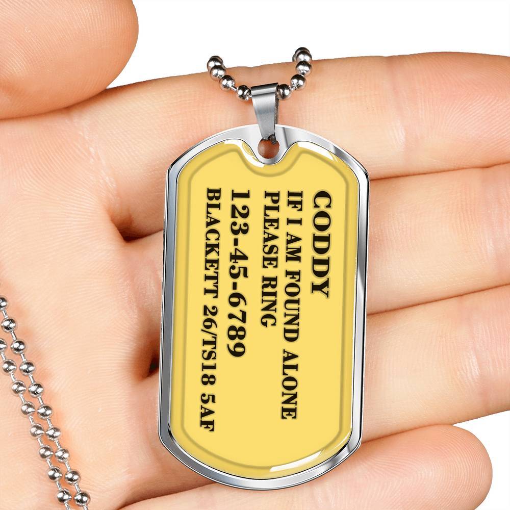 If I Am Found Alone Please Ring, Golden Necklace For Pet Lover