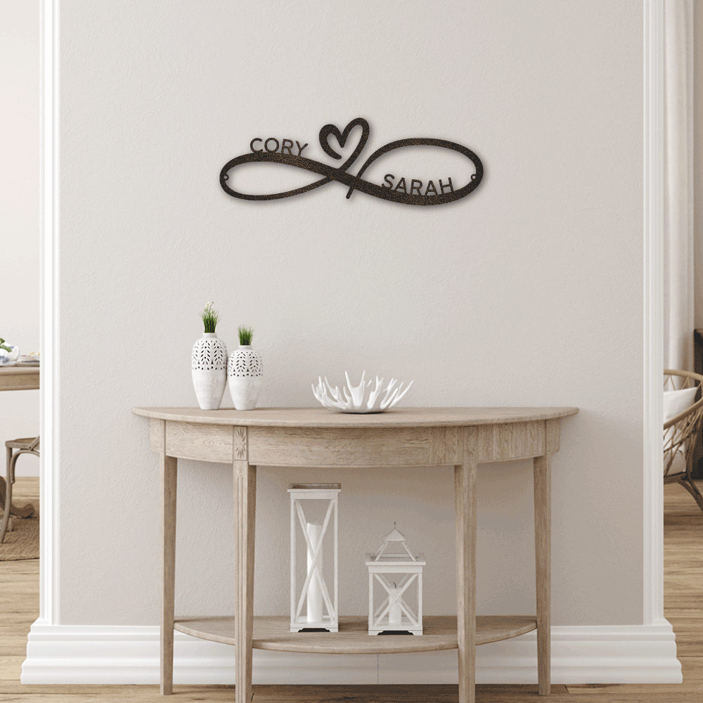 Jewelry Black / 30 Infinity Couples Monogram - Steel Sign