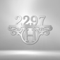 Jewelry Silver / 15 Initial Address Name - Steel Sign