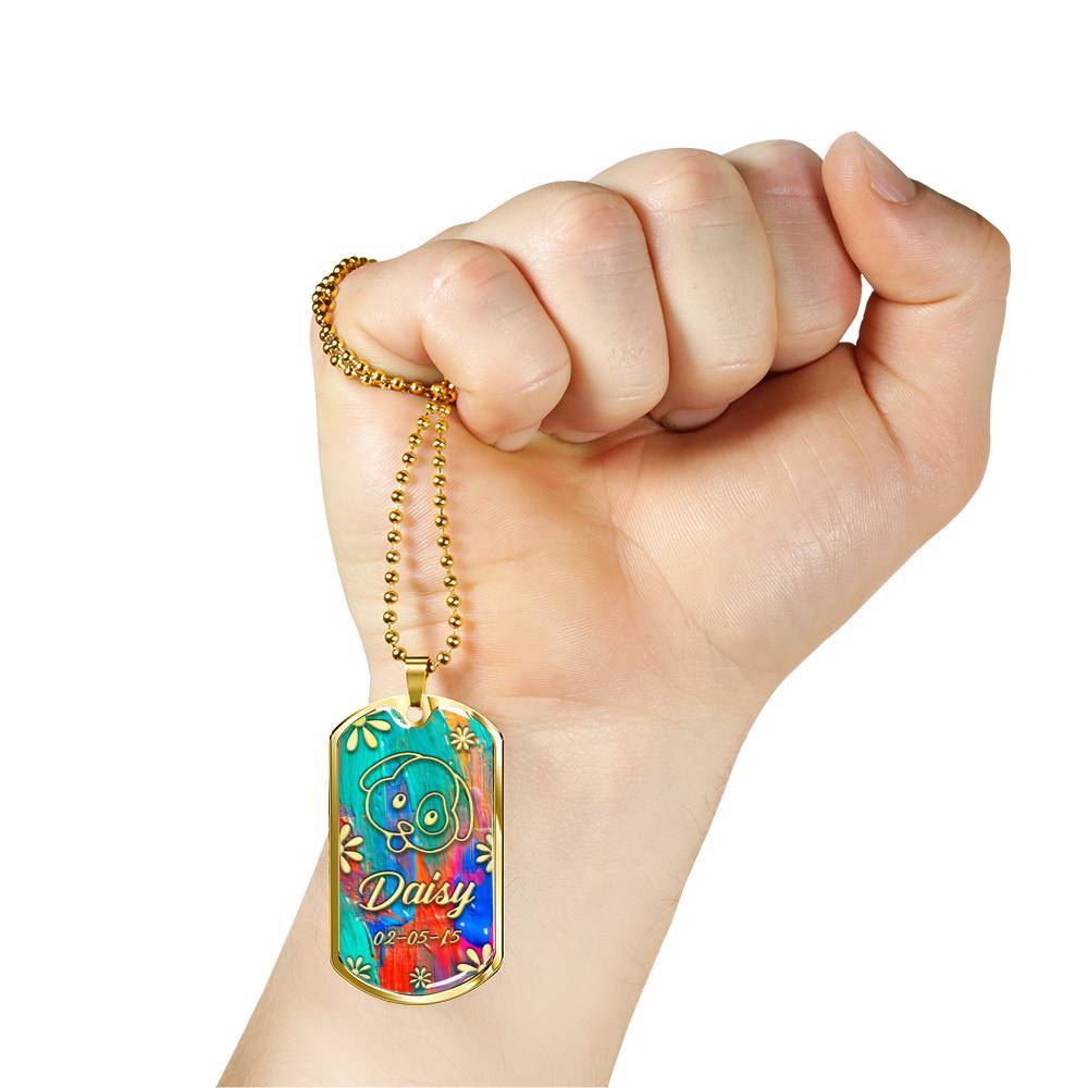 Military Chain Golden Pendant For Dog Lover