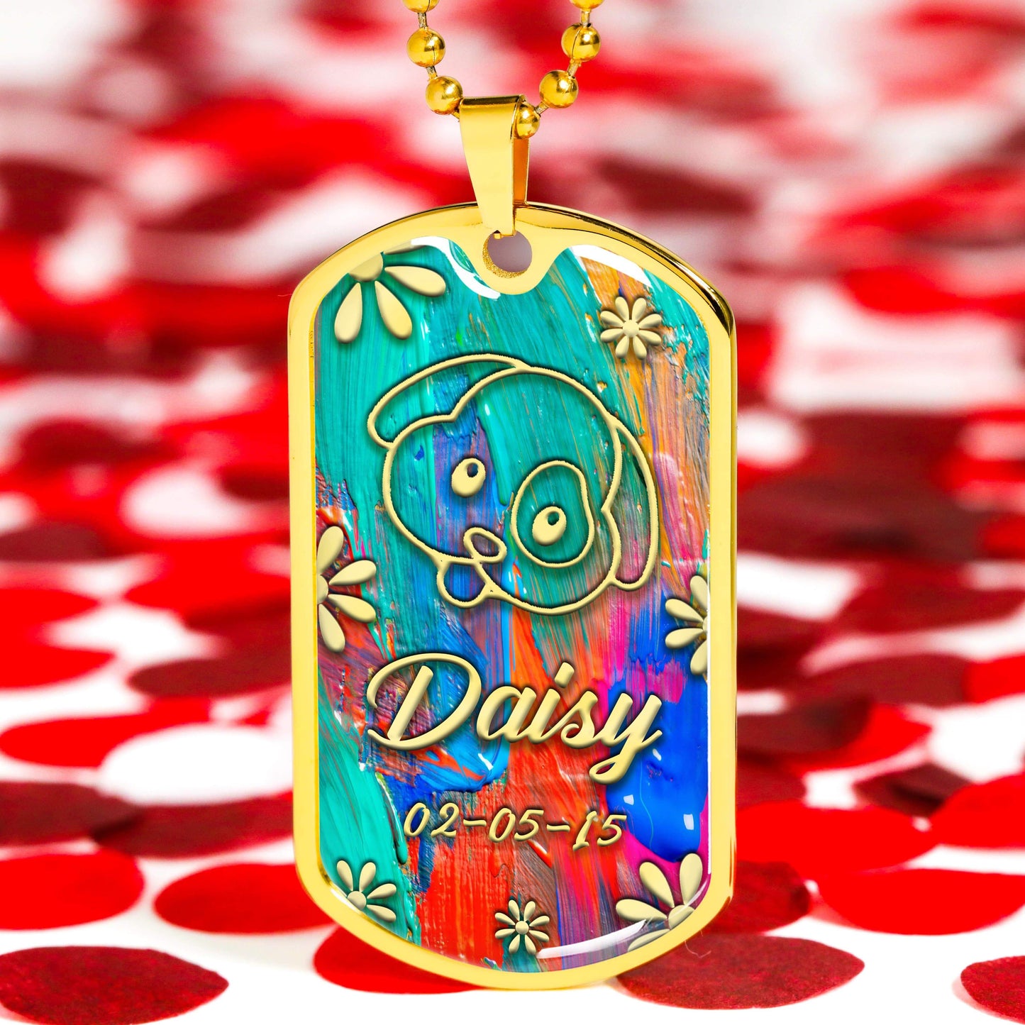 Military Chain Golden Pendant For Dog Lover