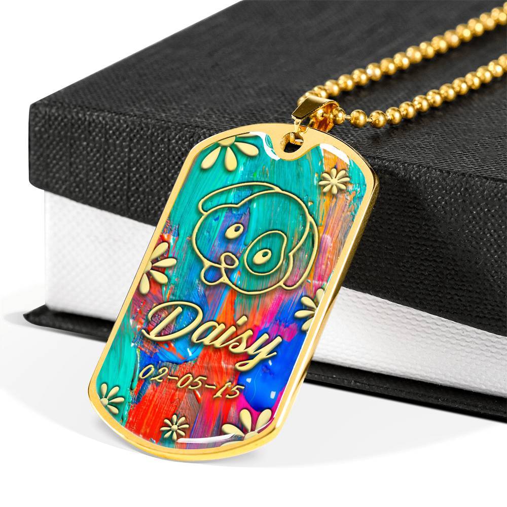 Military Chain Golden Pendant For Dog Lover