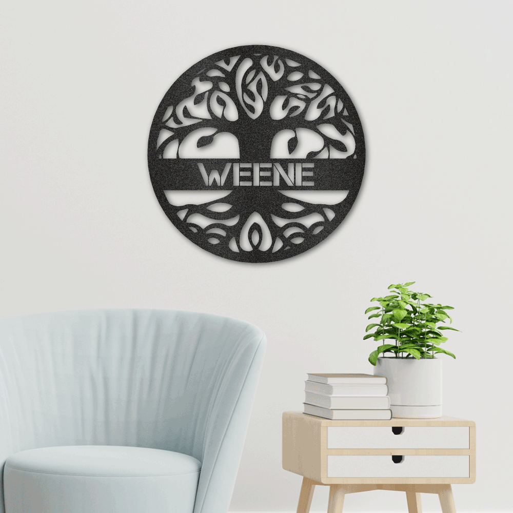 Jewelry Black / 18 Personalized Life Tree- Steel Sign