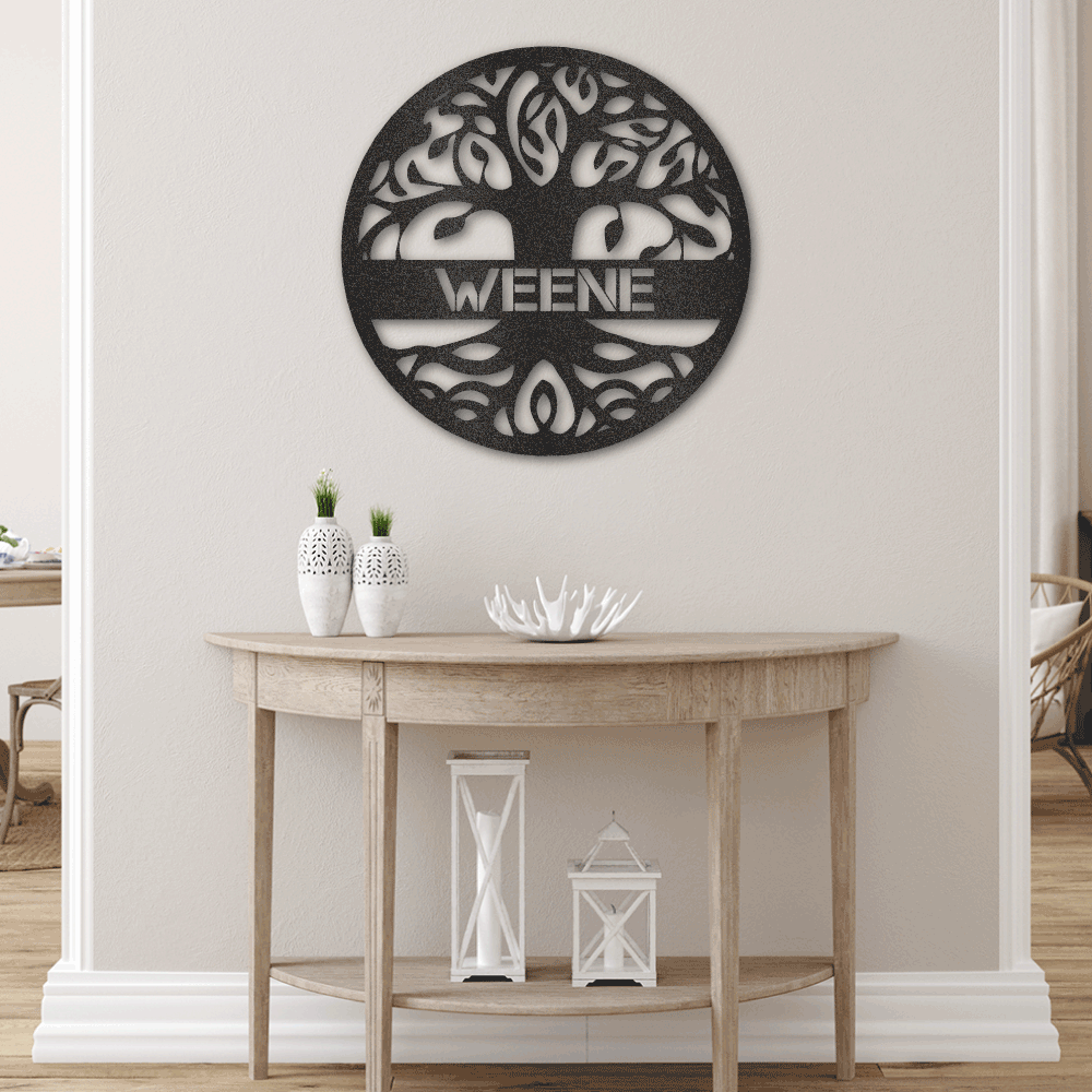 Jewelry Black / 30 Personalized Life Tree- Steel Sign