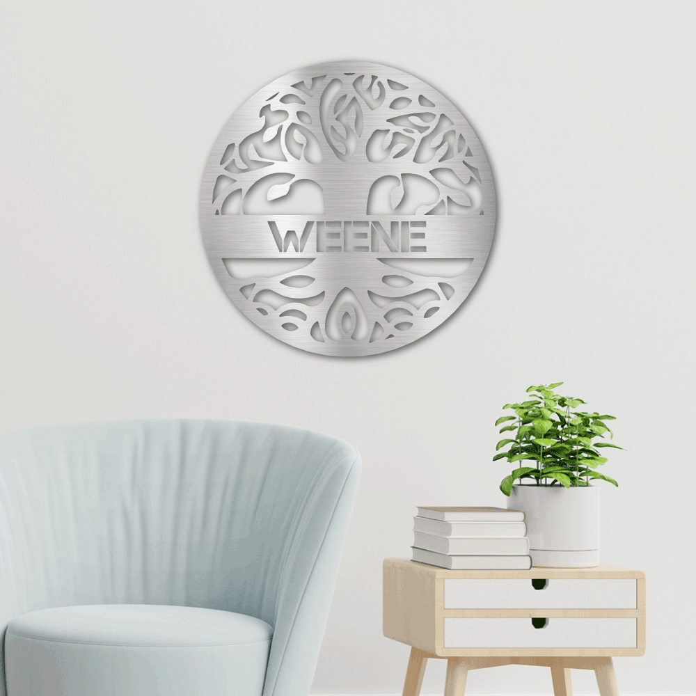 Jewelry Silver / 18 Personalized Life Tree- Steel Sign