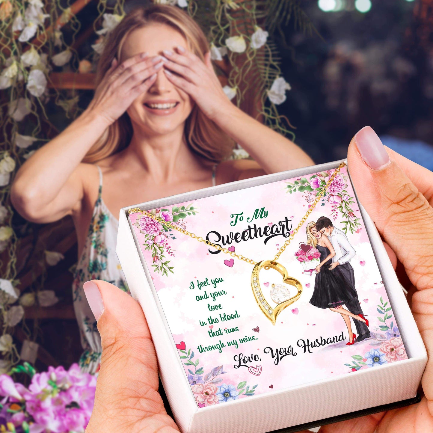 Premium Necklace For Your Sweetheart With Message Card
