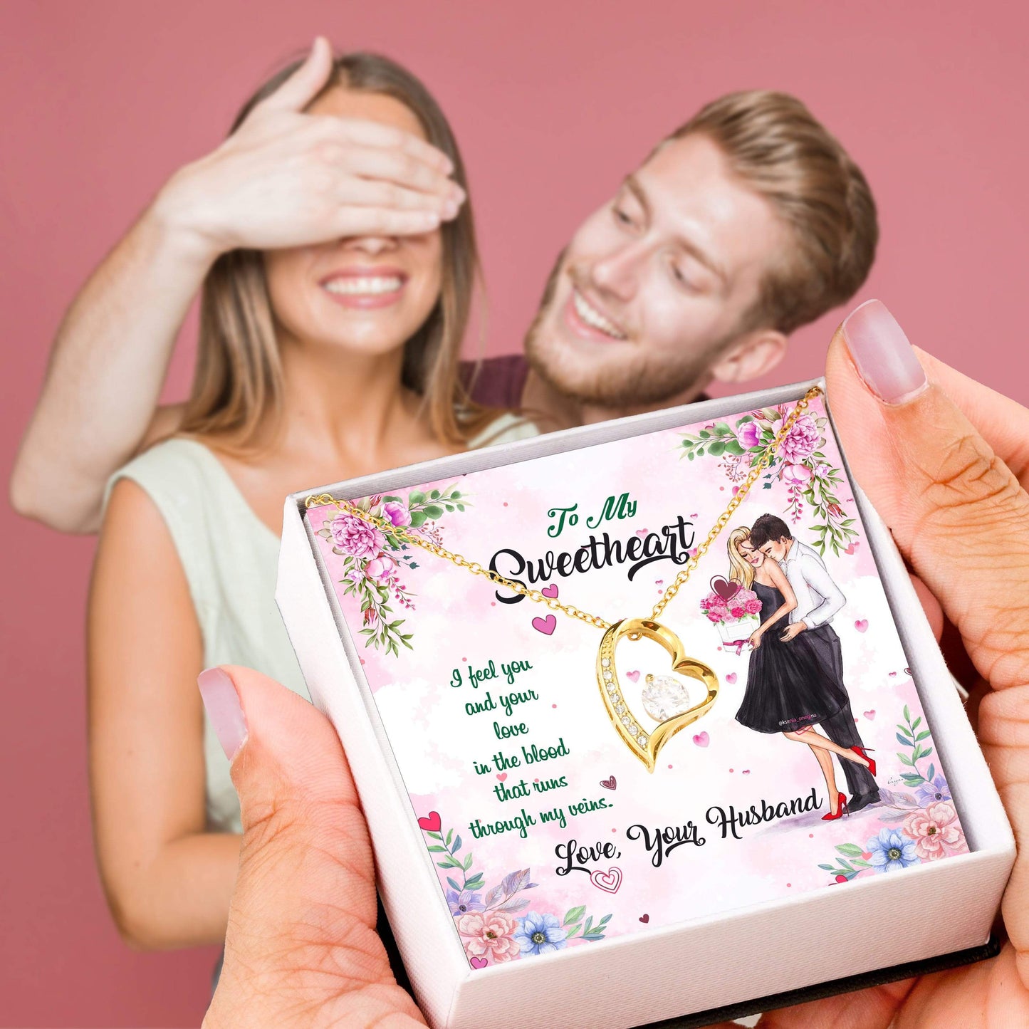Premium Necklace For Your Sweetheart With Message Card