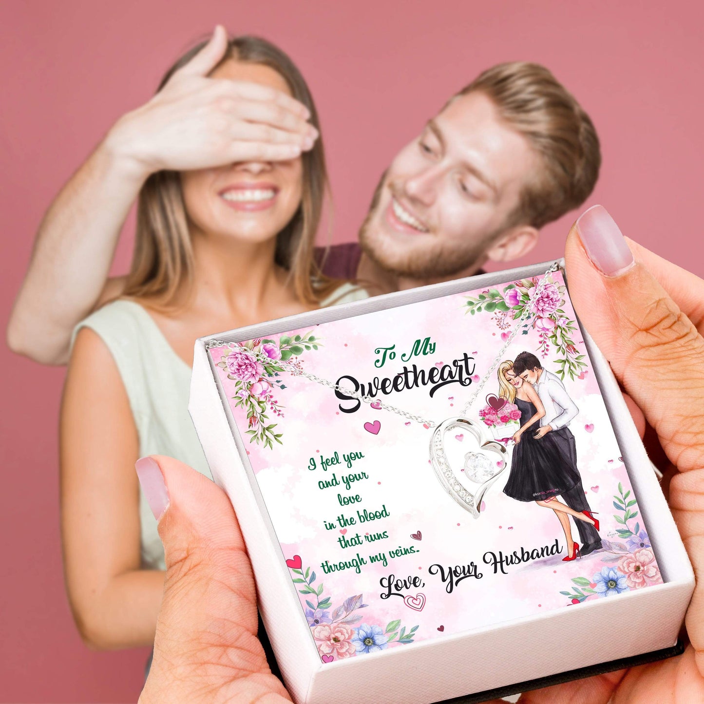 Premium Necklace For Your Sweetheart With Message Card