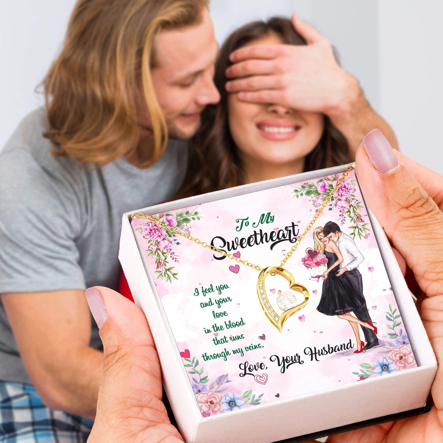 Premium Necklace For Your Sweetheart With Message Card