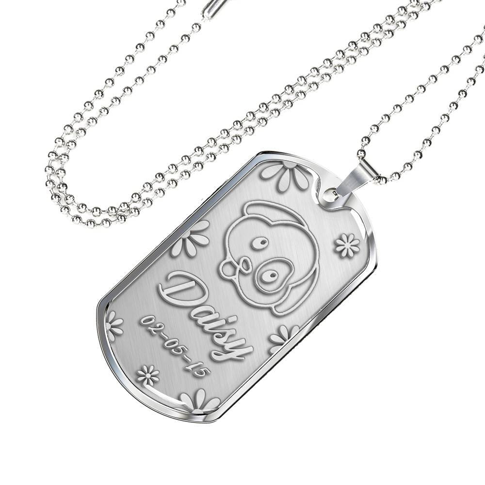 Silver Military Chain Necklace For Dog Lover