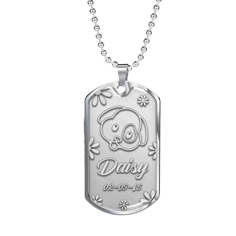 Silver Military Chain Necklace For Dog Lover