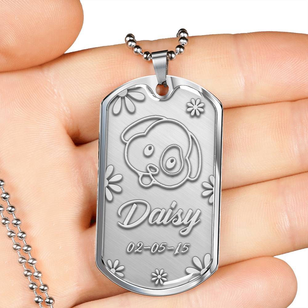 Silver Military Chain Necklace For Dog Lover