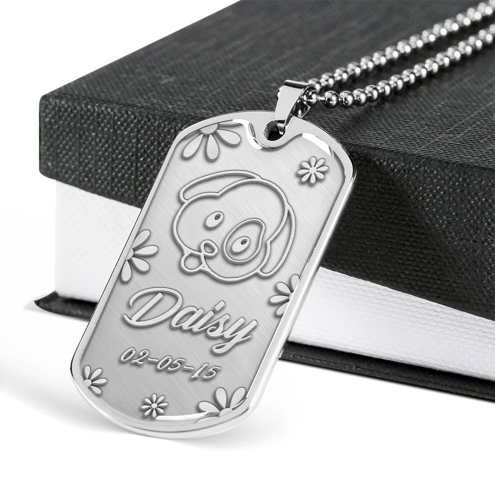 Silver Military Chain Necklace For Dog Lover
