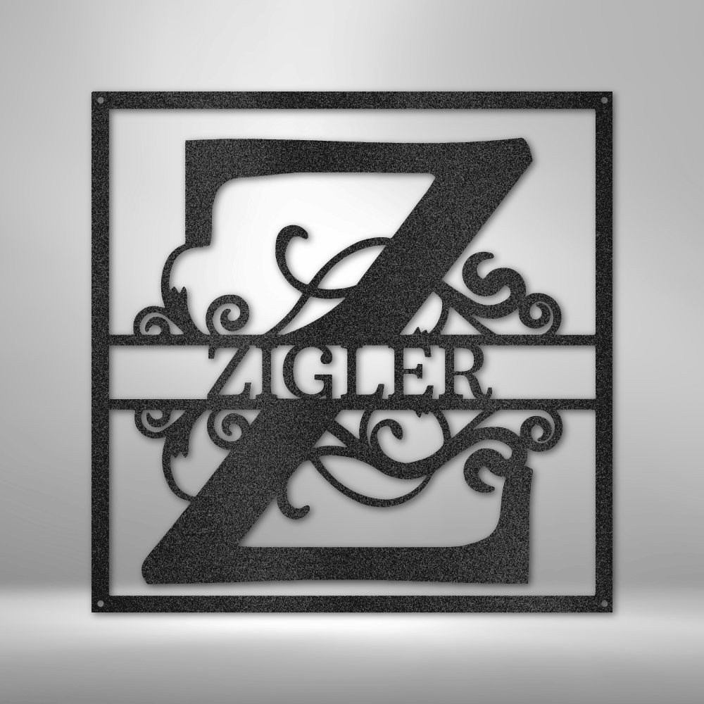 Jewelry Black / 15 Split Square Name - Steel Sign