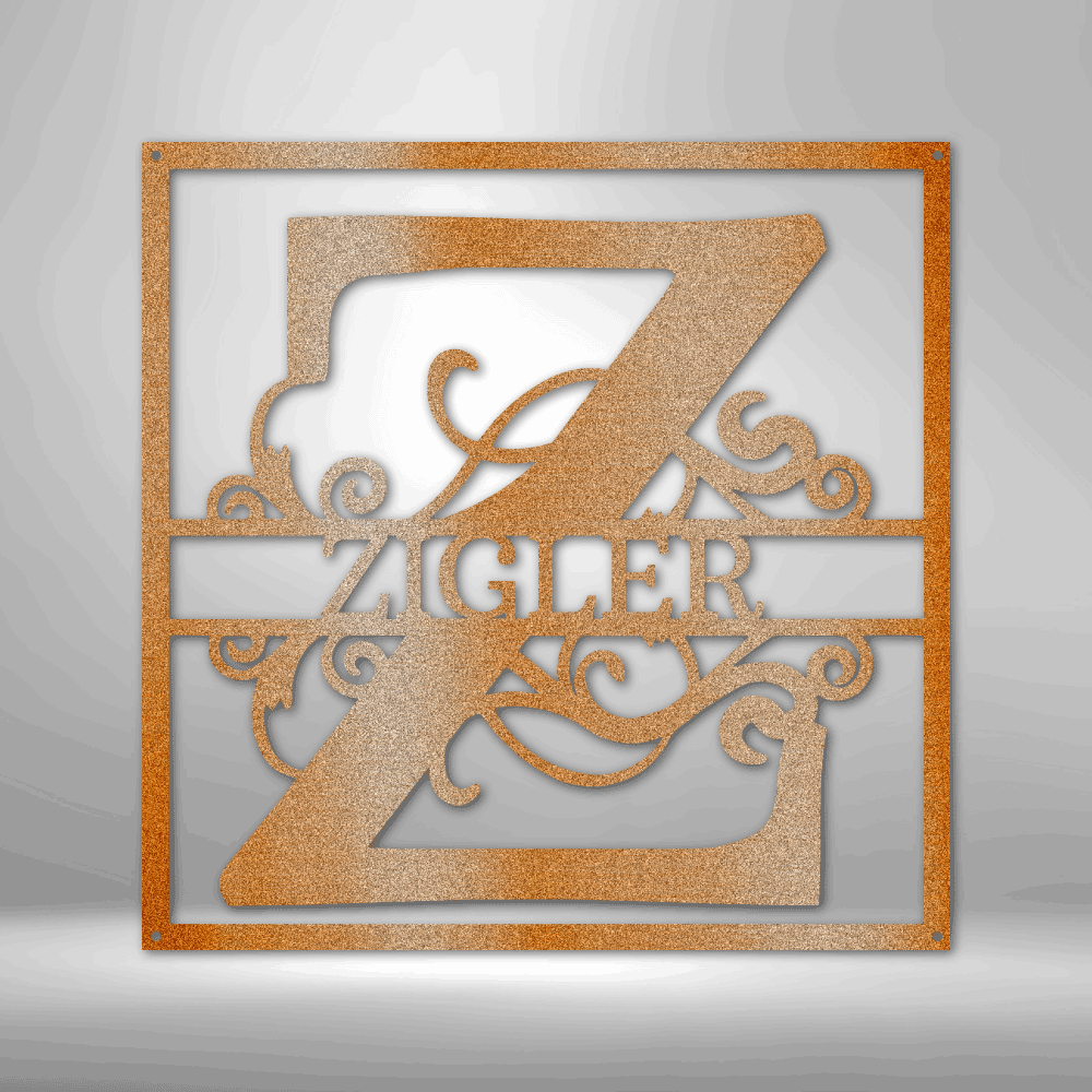Jewelry Copper / 15 Split Square Name - Steel Sign