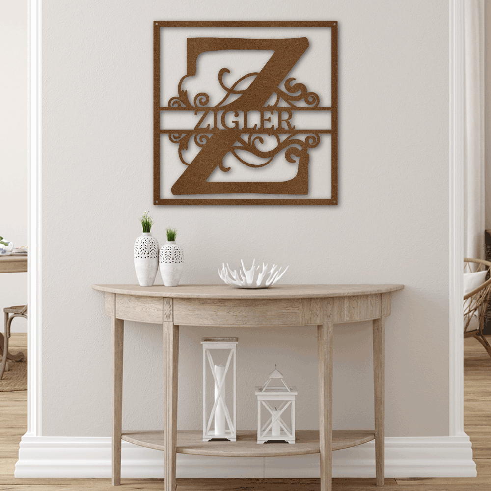 Jewelry Copper / 30 Split Square Name - Steel Sign