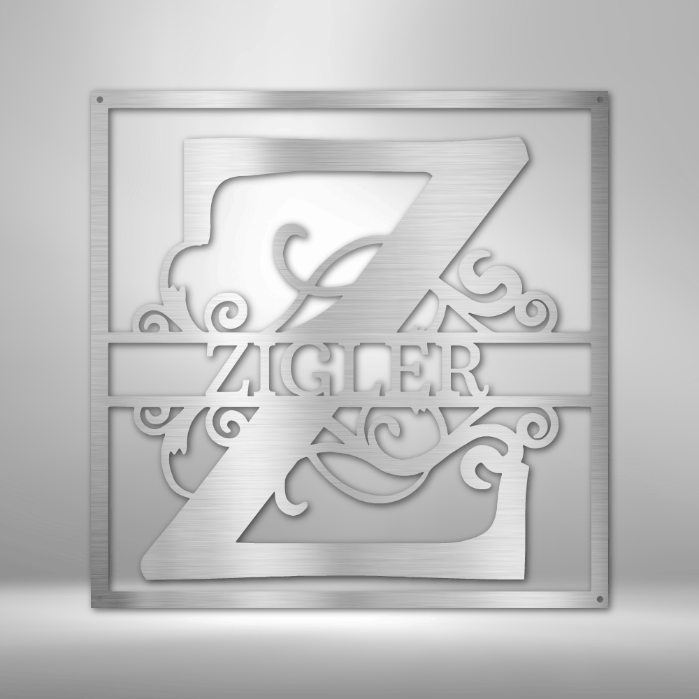Jewelry Silver / 15 Split Square Name - Steel Sign