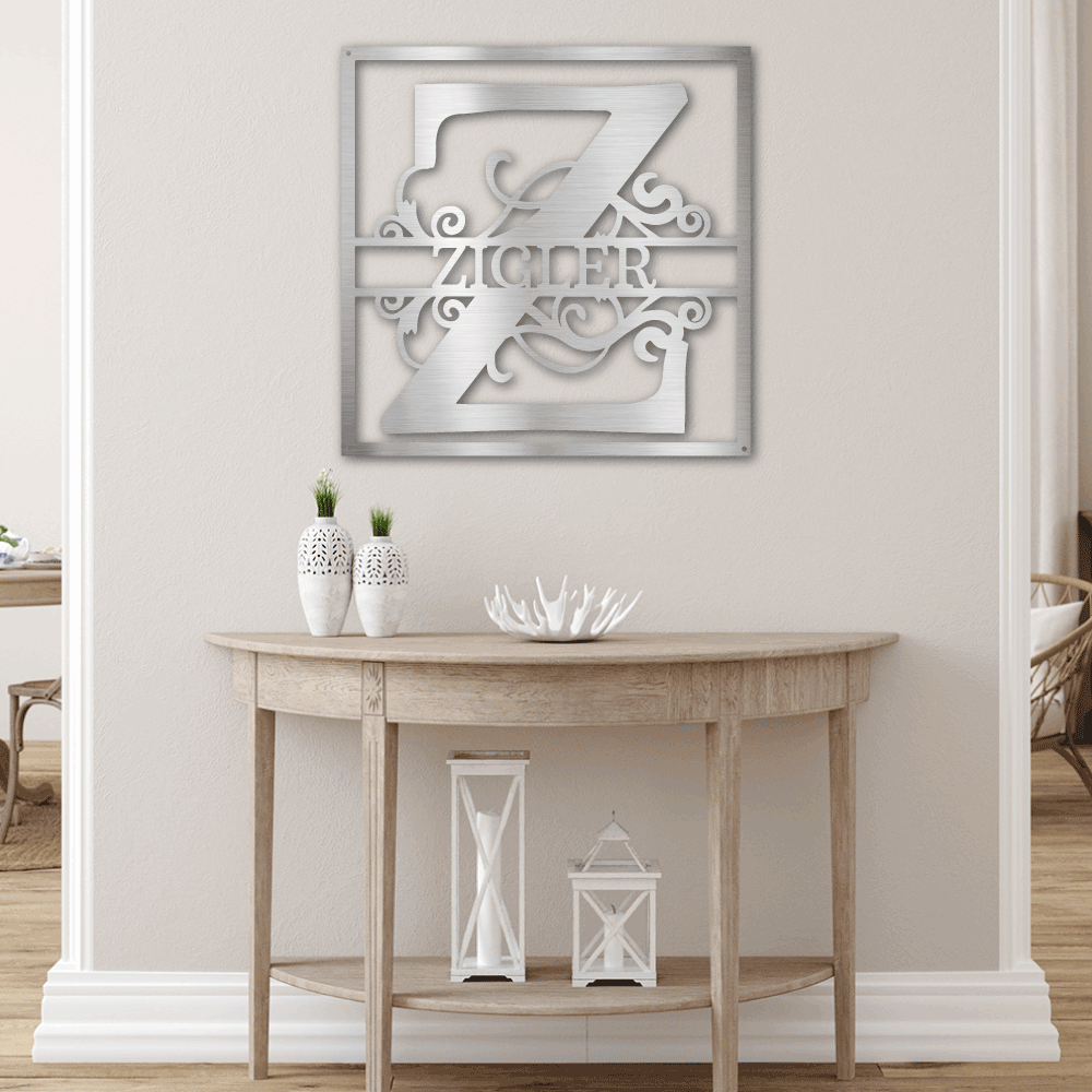 Jewelry Silver / 30 Split Square Name - Steel Sign