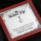 Jewelry Mahogany Style Luxury Box "To My Badass Wife" Alluring Beauty Silver Pendant