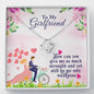 Jewelry 14K White Gold Finish To My Girlfriend-Love Knot Pendant